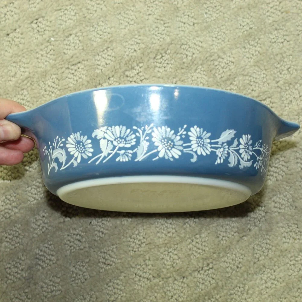 Pyrex Vintage Colonial Mist 471-B / 473-B Casserole Bowl Set of 2 No Lids